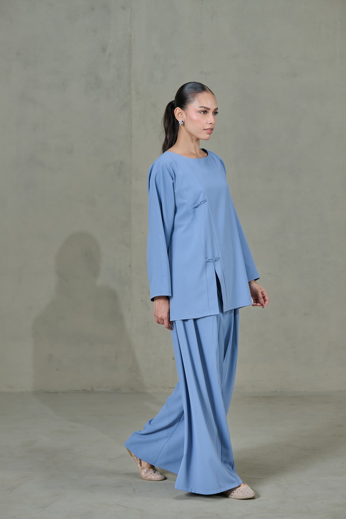 Blue Crepe Co-ord Set