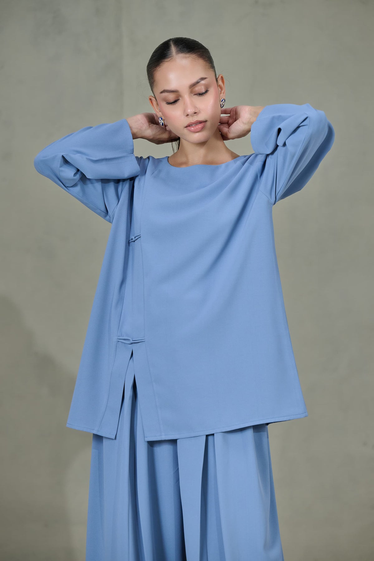 Blue Crepe Co-ord Set