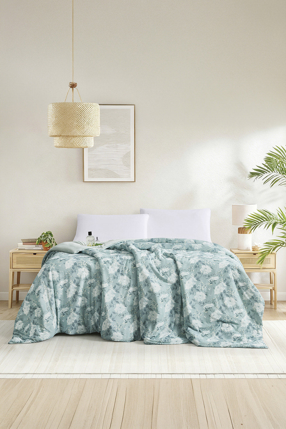 Cool Hazy Green Printed Cooling Blanket