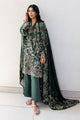 GREEN ORNATE-3PC SATIN EMBROIDERED SUIT