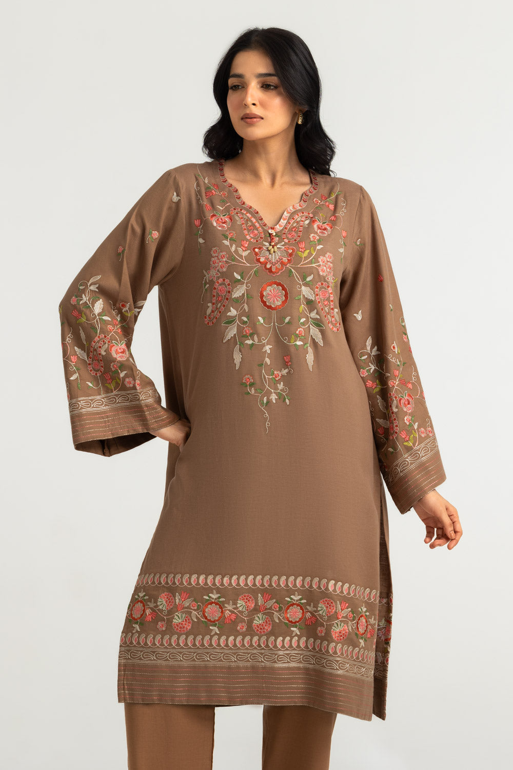 Cotton Dobby Embroidered Co-Ord Set