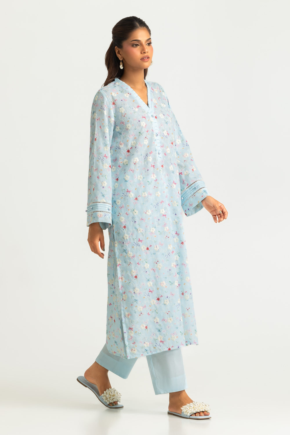 Cotton Printed Co-Ord Set With Embroidered