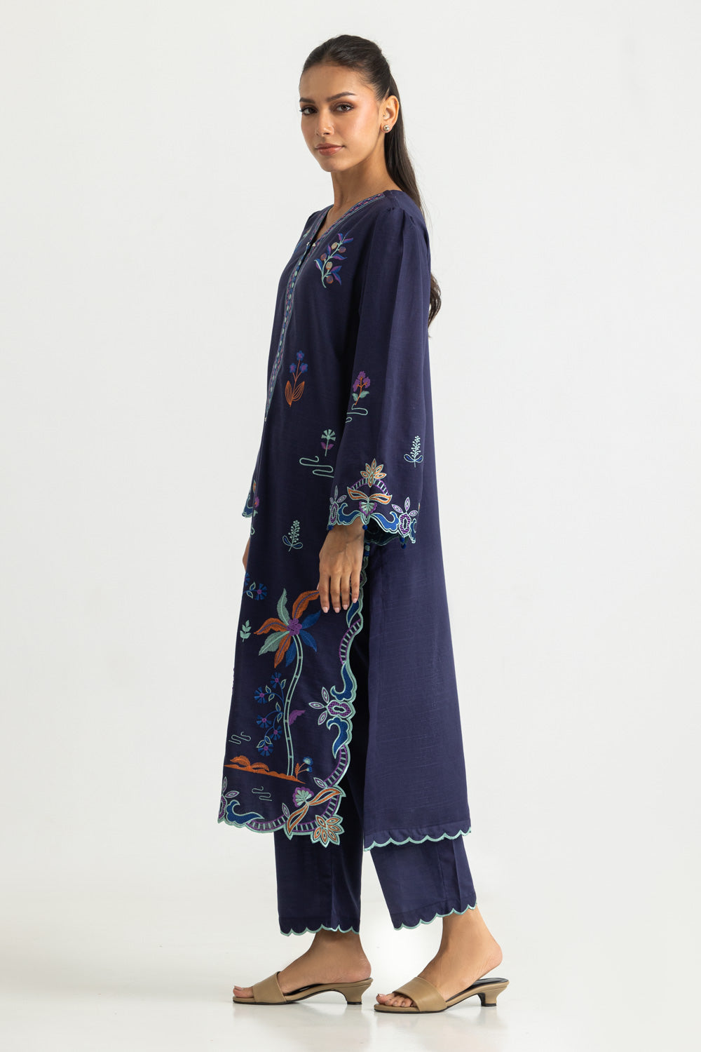 Cotton Viscose Embroidered Co-Ord Set