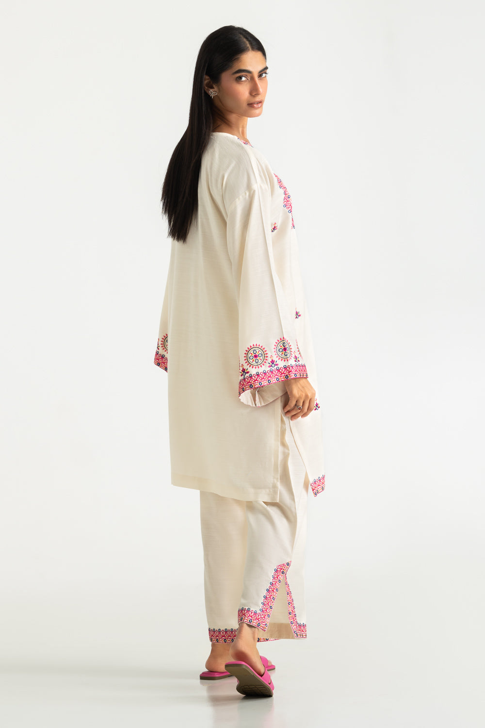 Cotton Viscose Embroidered Co-Ord Set