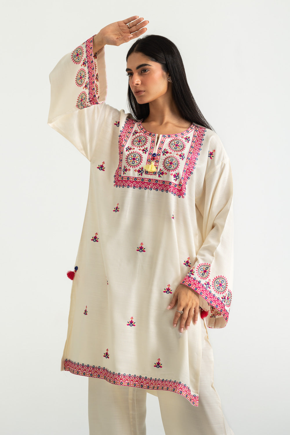 Cotton Viscose Embroidered Co-Ord Set