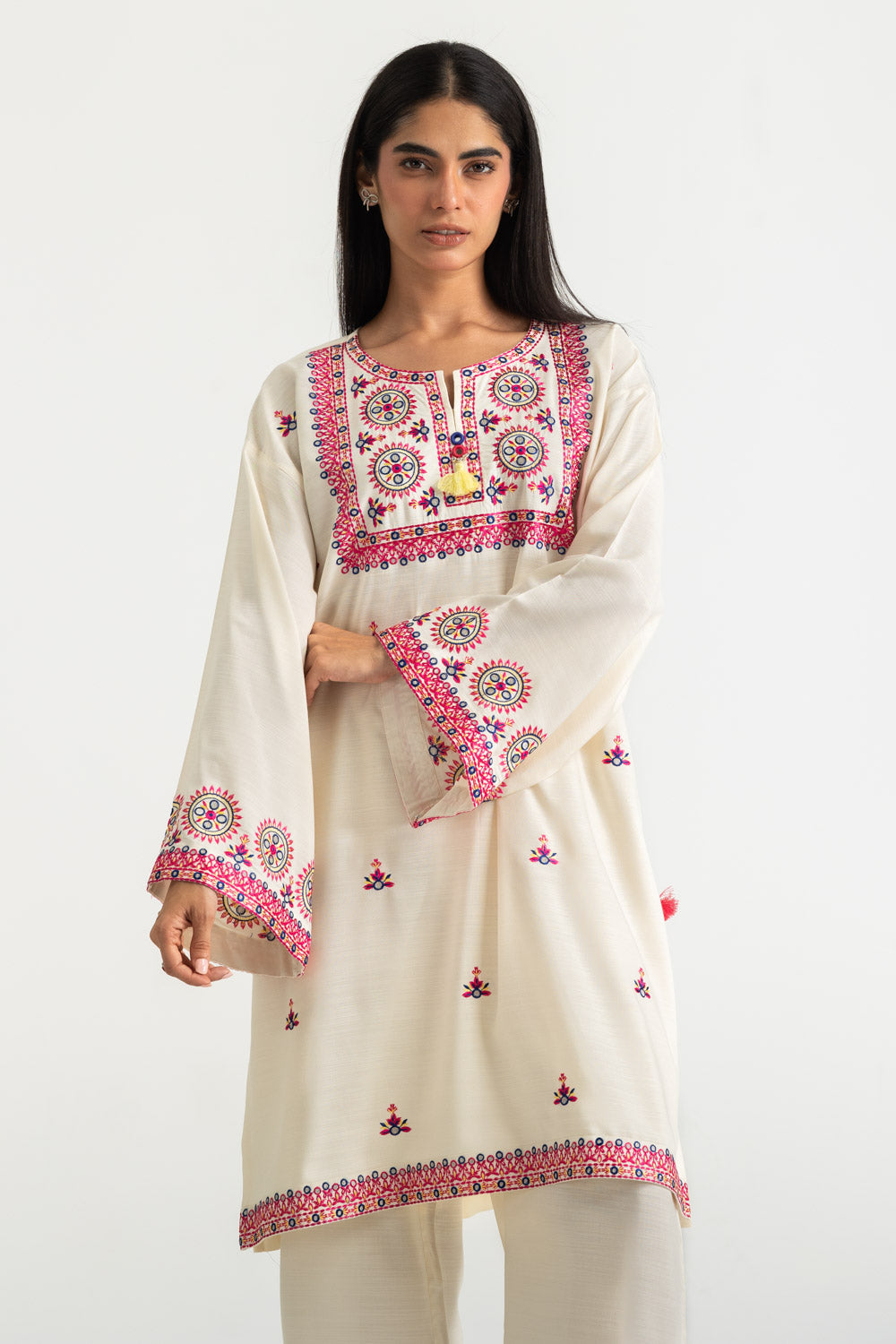 Cotton Viscose Embroidered Co-Ord Set