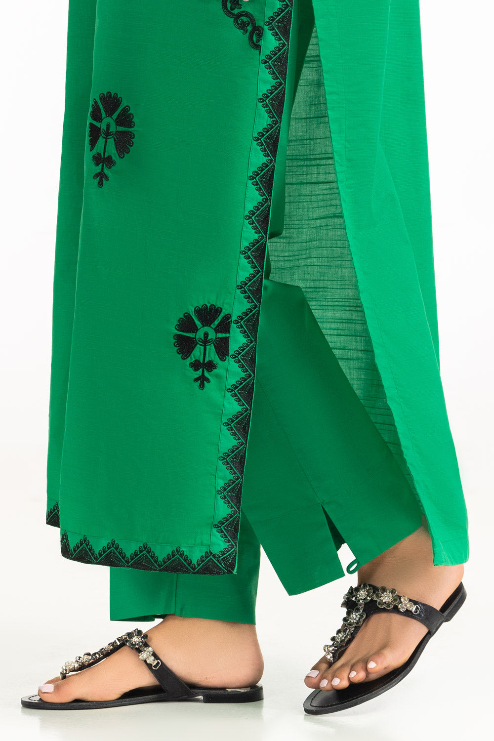Cotton Viscose Slub Embroidered Co-Ord Set