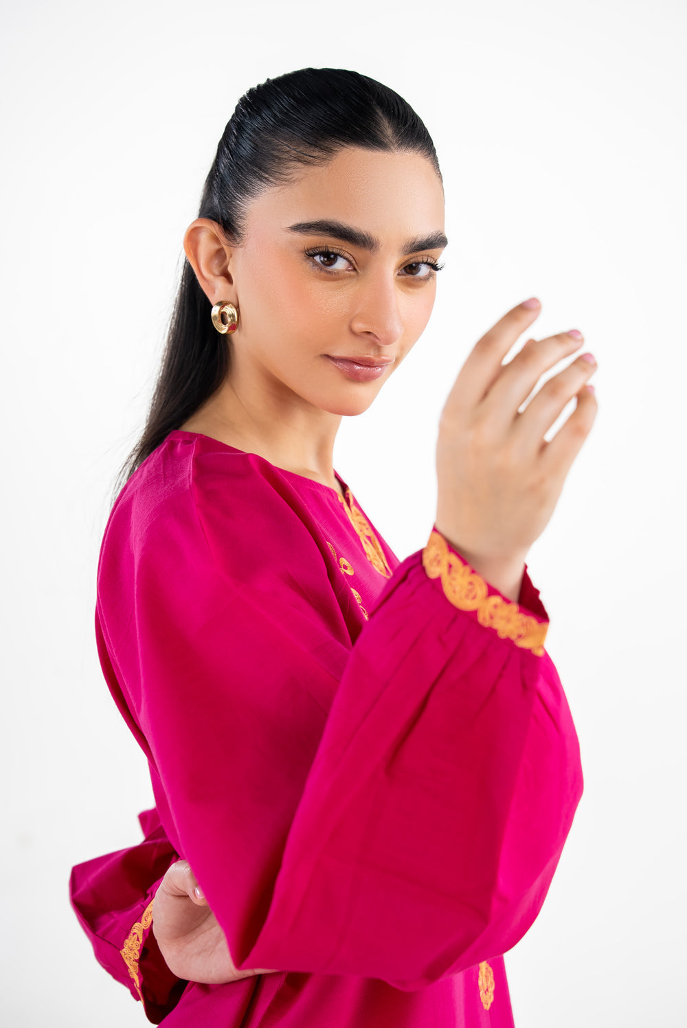 Cotton Viscose Slub Embroidered Co-Ord Set IPST-77232