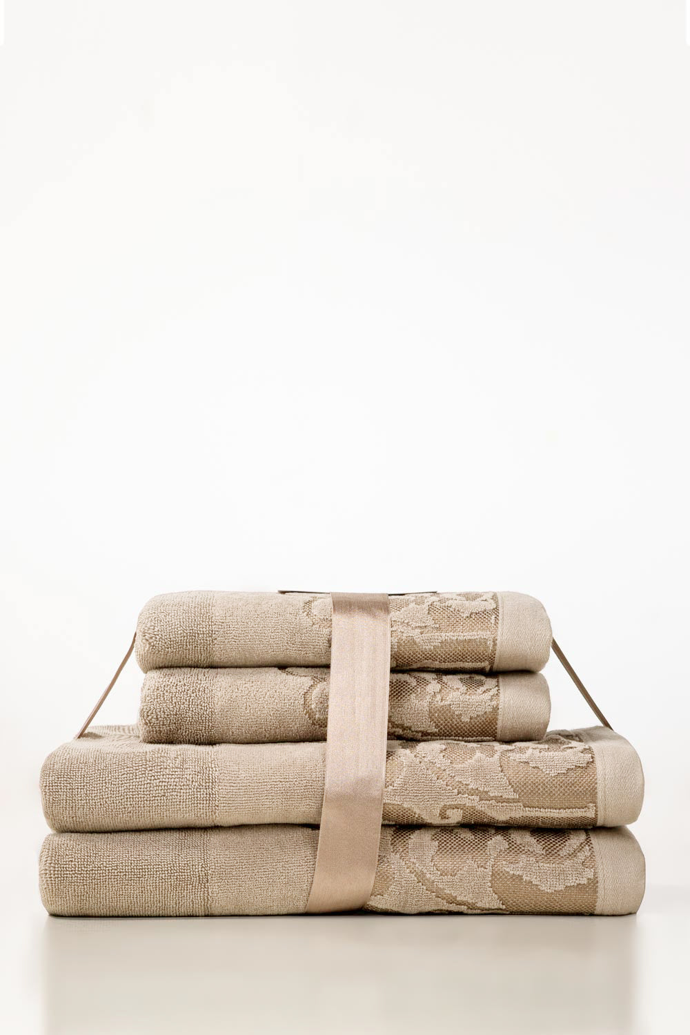Cream Jacquard 4Pcs Towel Set