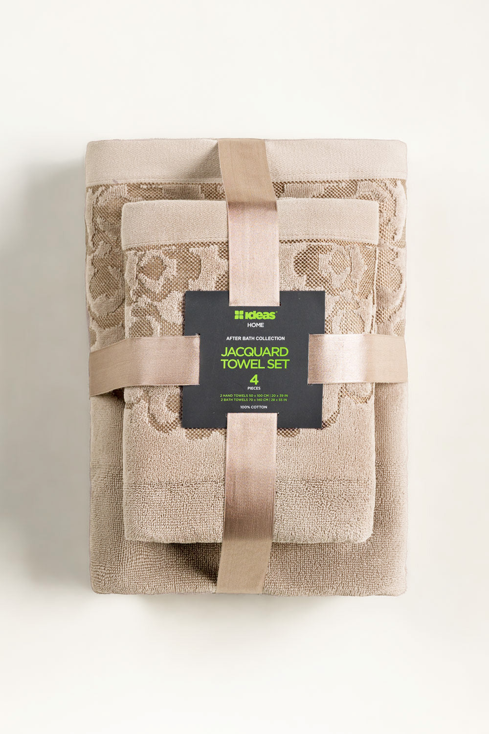 Cream Jacquard 4Pcs Towel Set