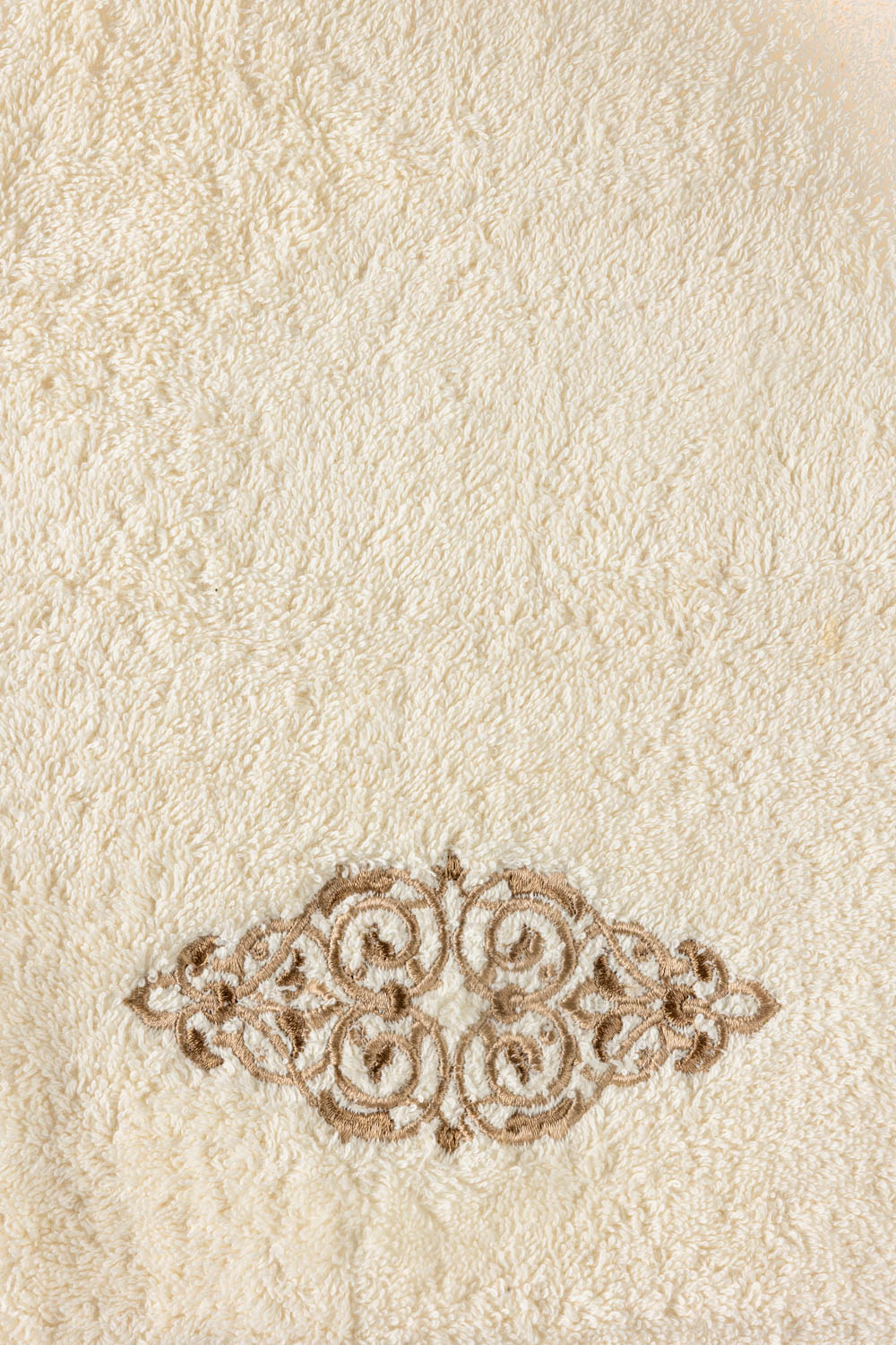 Cream Embroidered Towel