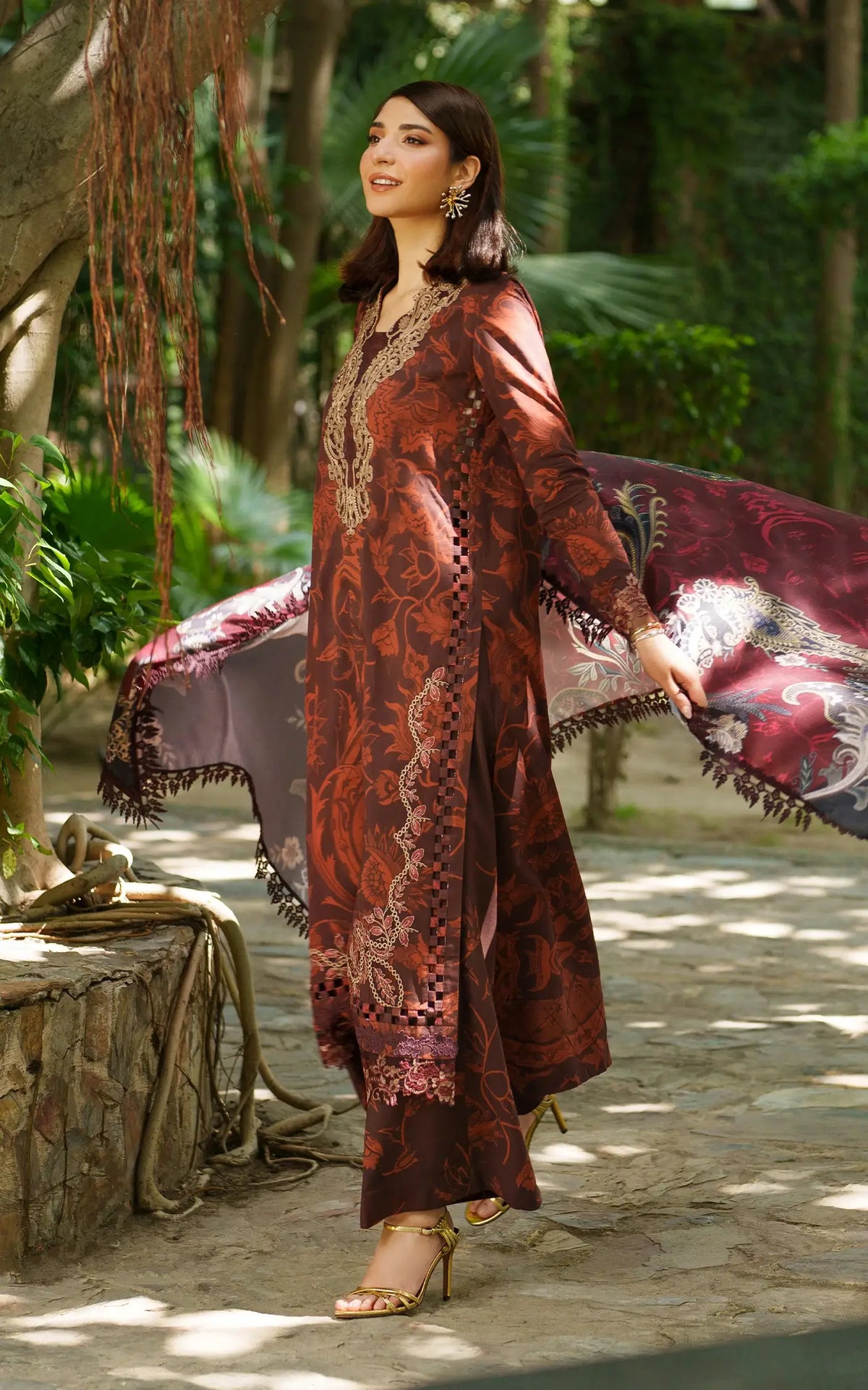 Crimson Chill-MWL25-09 | 3pcs Embroidered Unstitched Winter