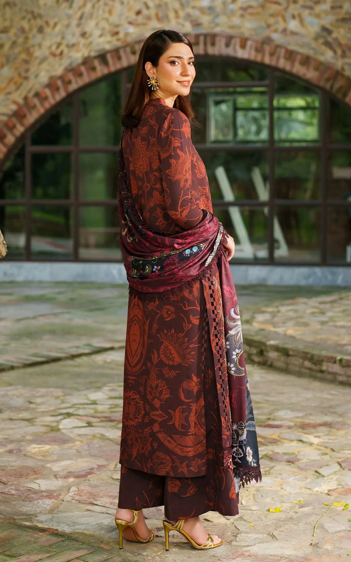Crimson Chill-MWL25-09 | 3pcs Embroidered Unstitched Winter