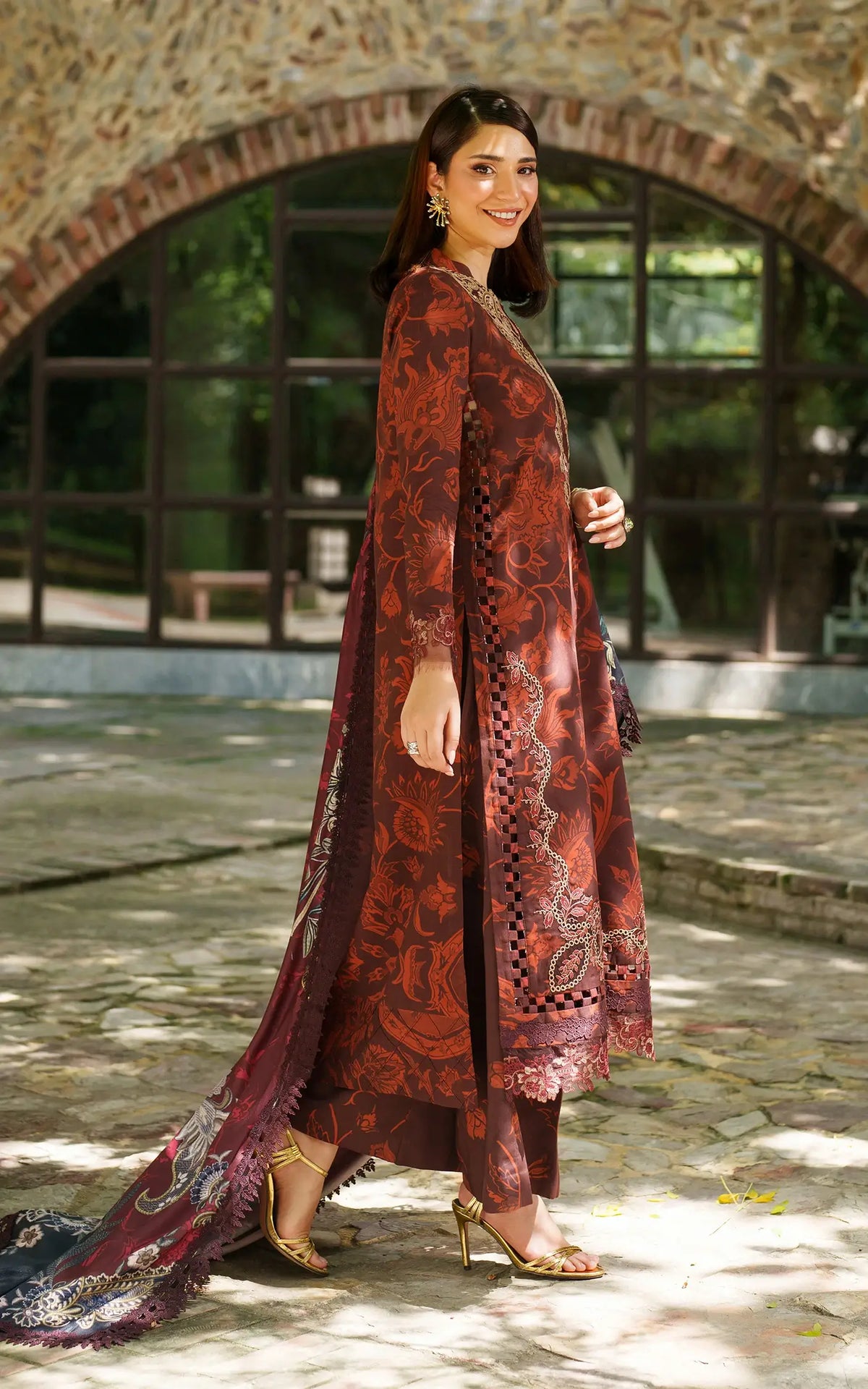 Crimson Chill-MWL25-09 | 3pcs Embroidered Unstitched Winter