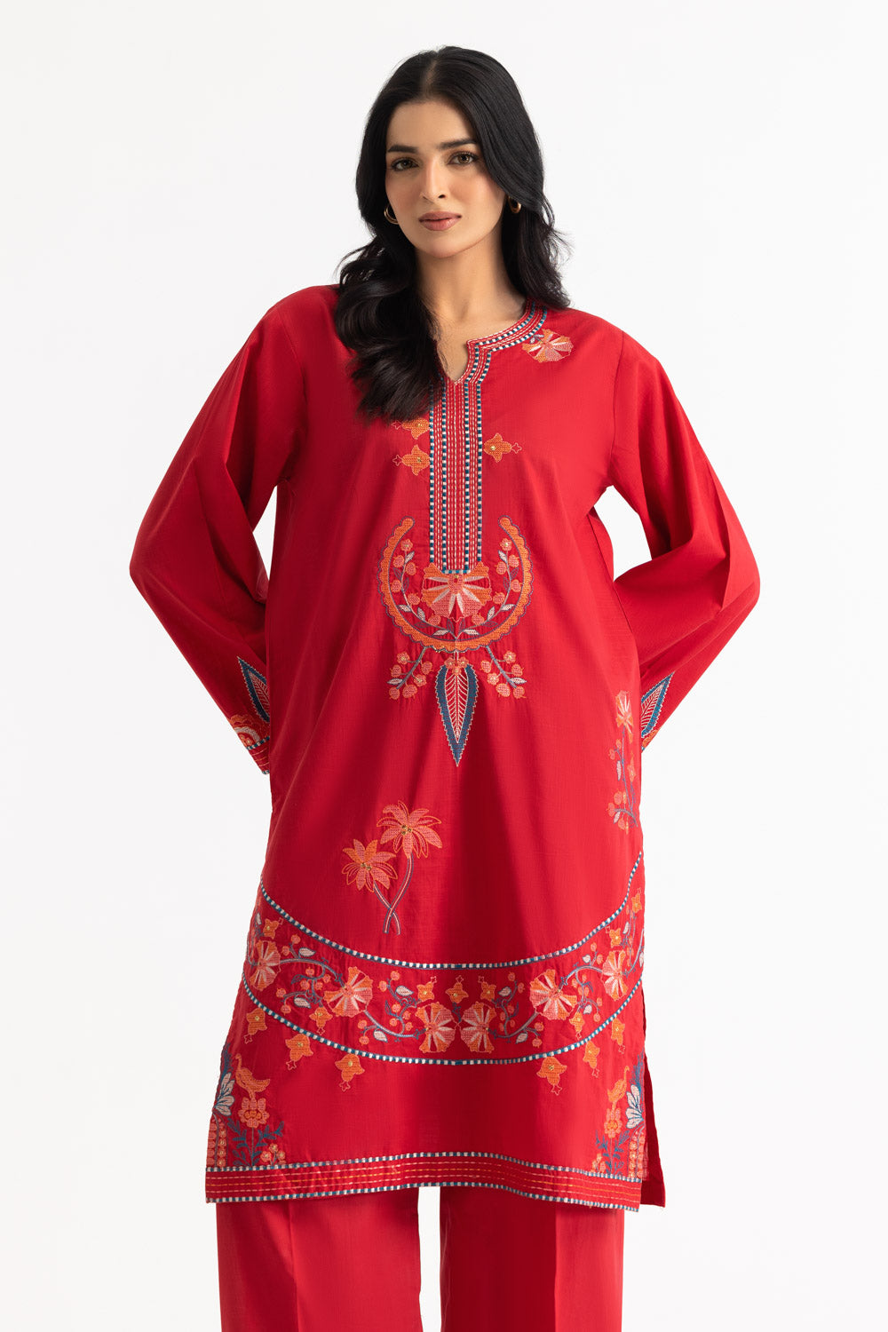 Cross Hatch Embroidered Shirt And Cambric Trouser