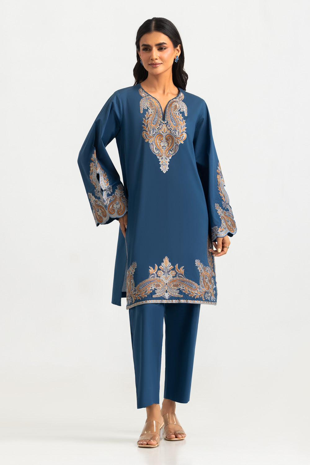 Cross Hatch Embroidered Shirt And Trouser