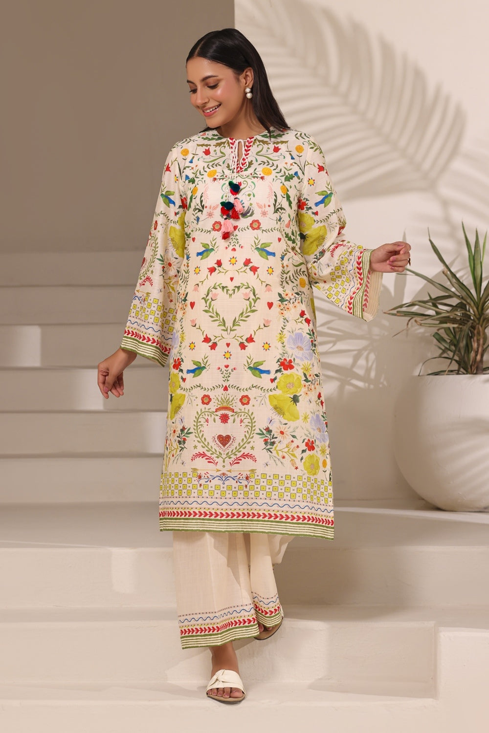 Cross Hatch Printed Co-Ord Set - W-AP-26-468521
