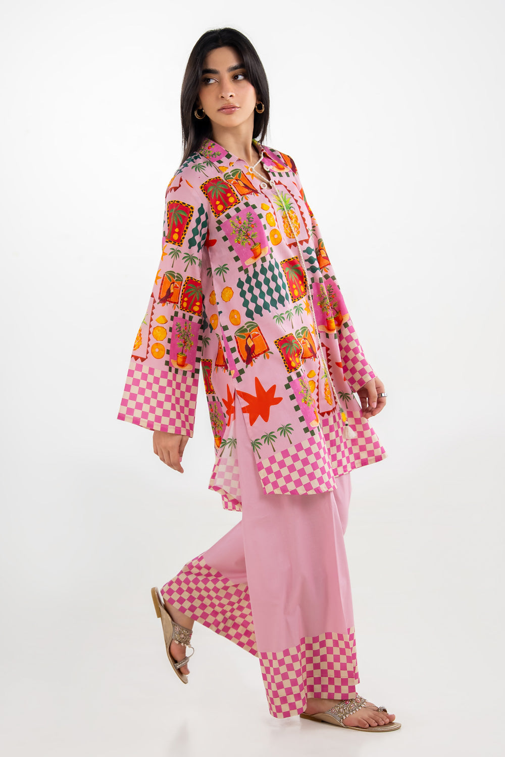 Cross Hatch Printed Co-Ord Set IPST-77183
