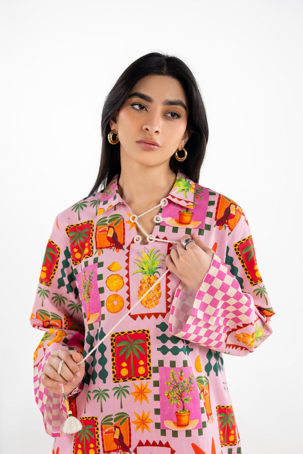 Cross Hatch Printed Co-Ord Set IPST-77183