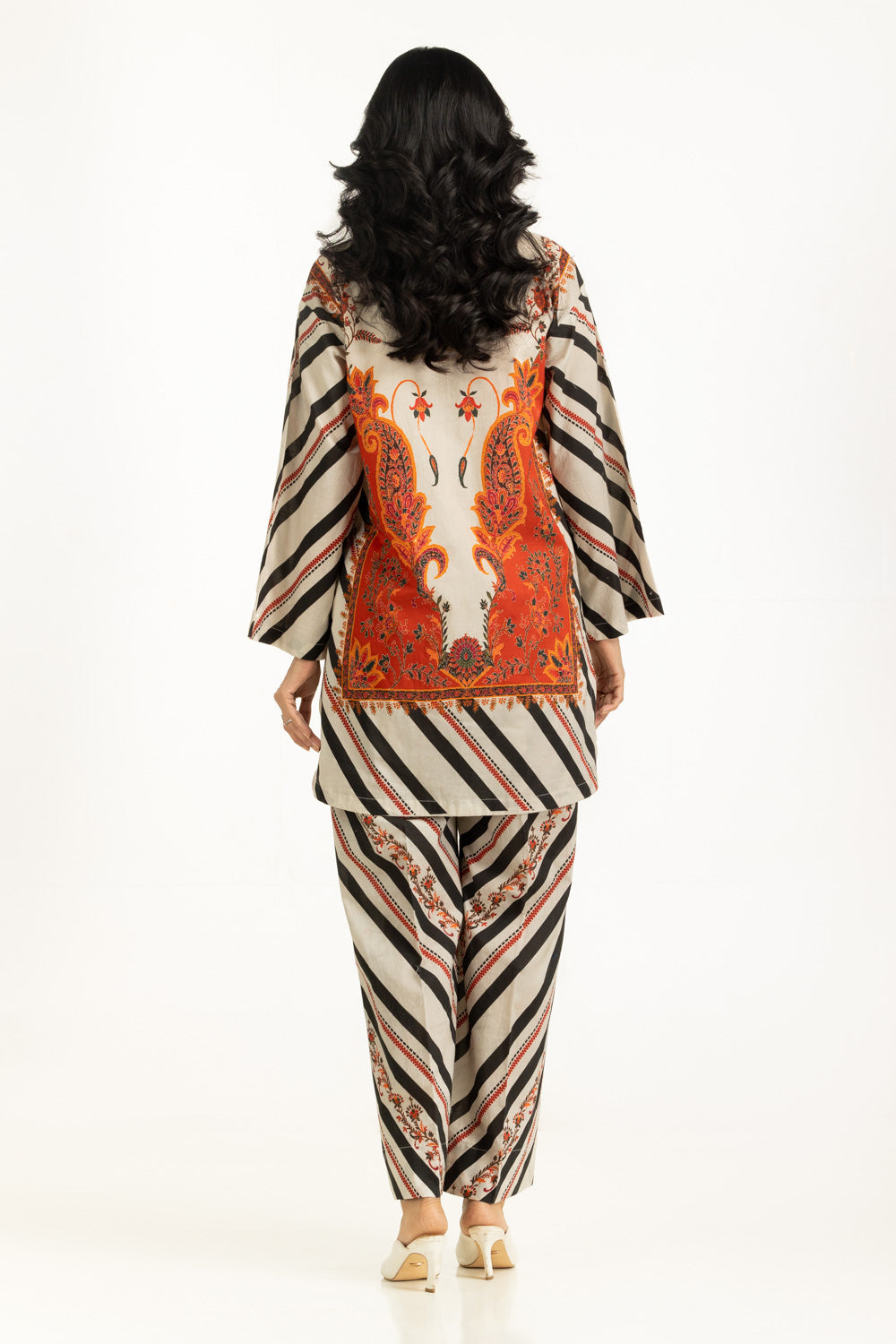 2 Piece Embroidered Net Suit