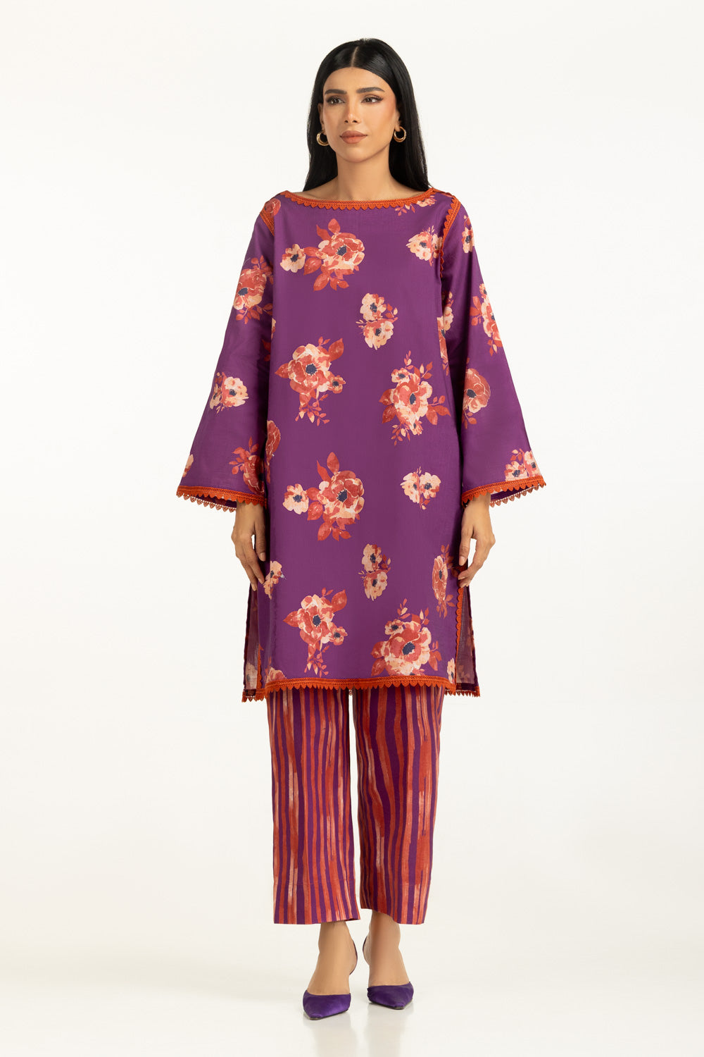 Cross Slub Printed Co-Ord Set IPST-55121