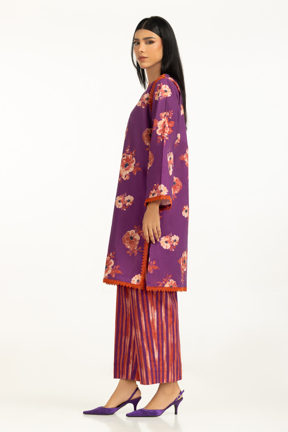 Cross Slub Printed Co-Ord Set IPST-55121