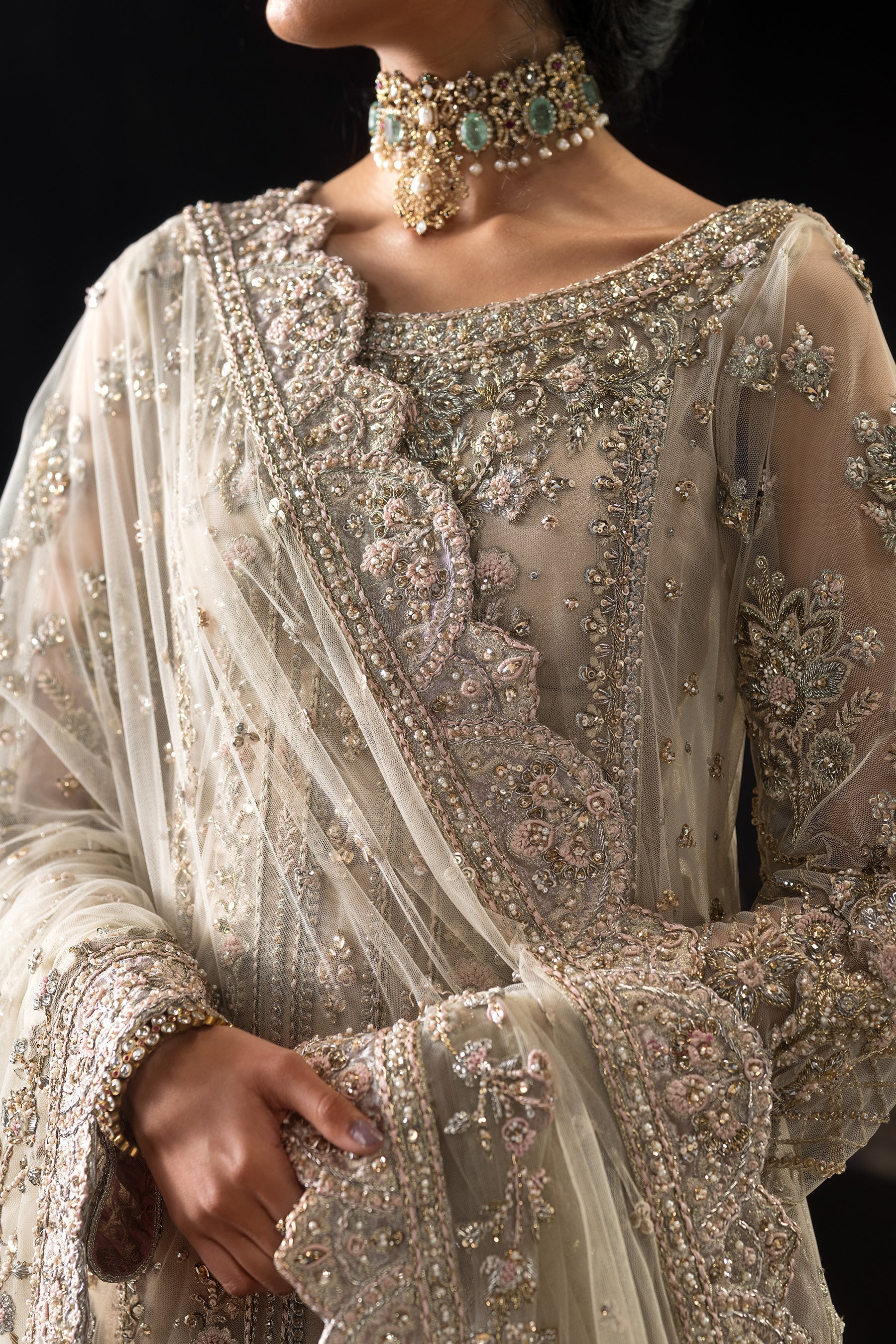 Mughlai Raani Coral and Ivory Set (D-02)