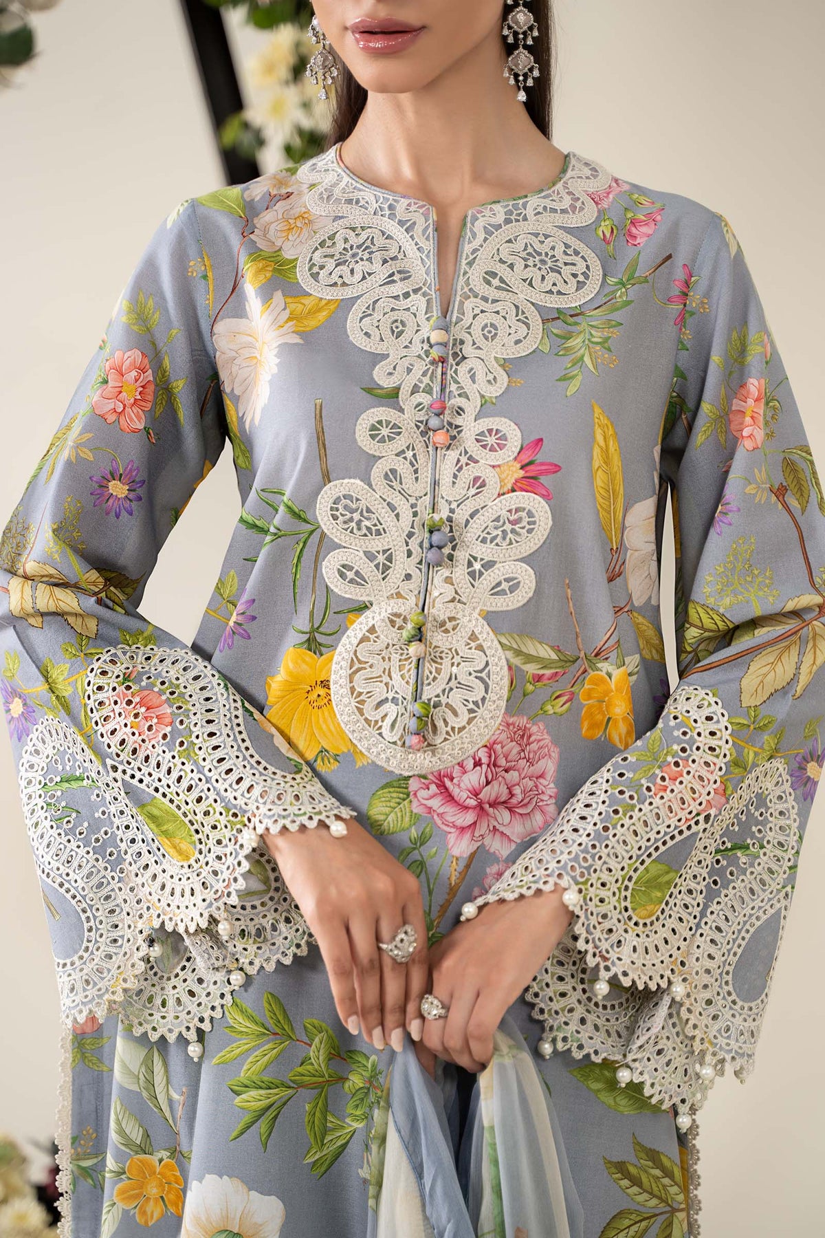 3 Piece Embroidered Lawn Suit | MPS-2604-A