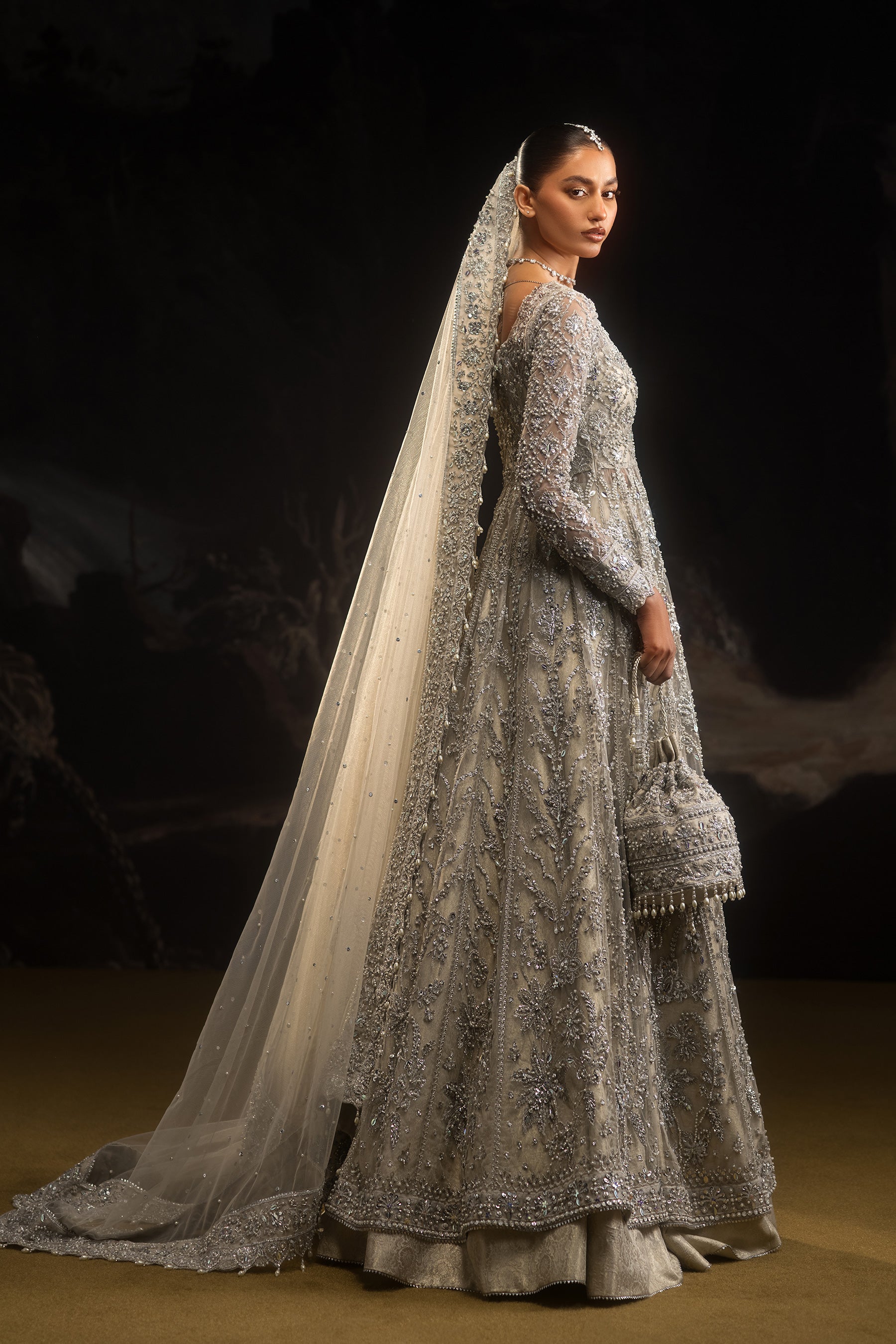 Diamond Pearl Bridal Set (D-04)