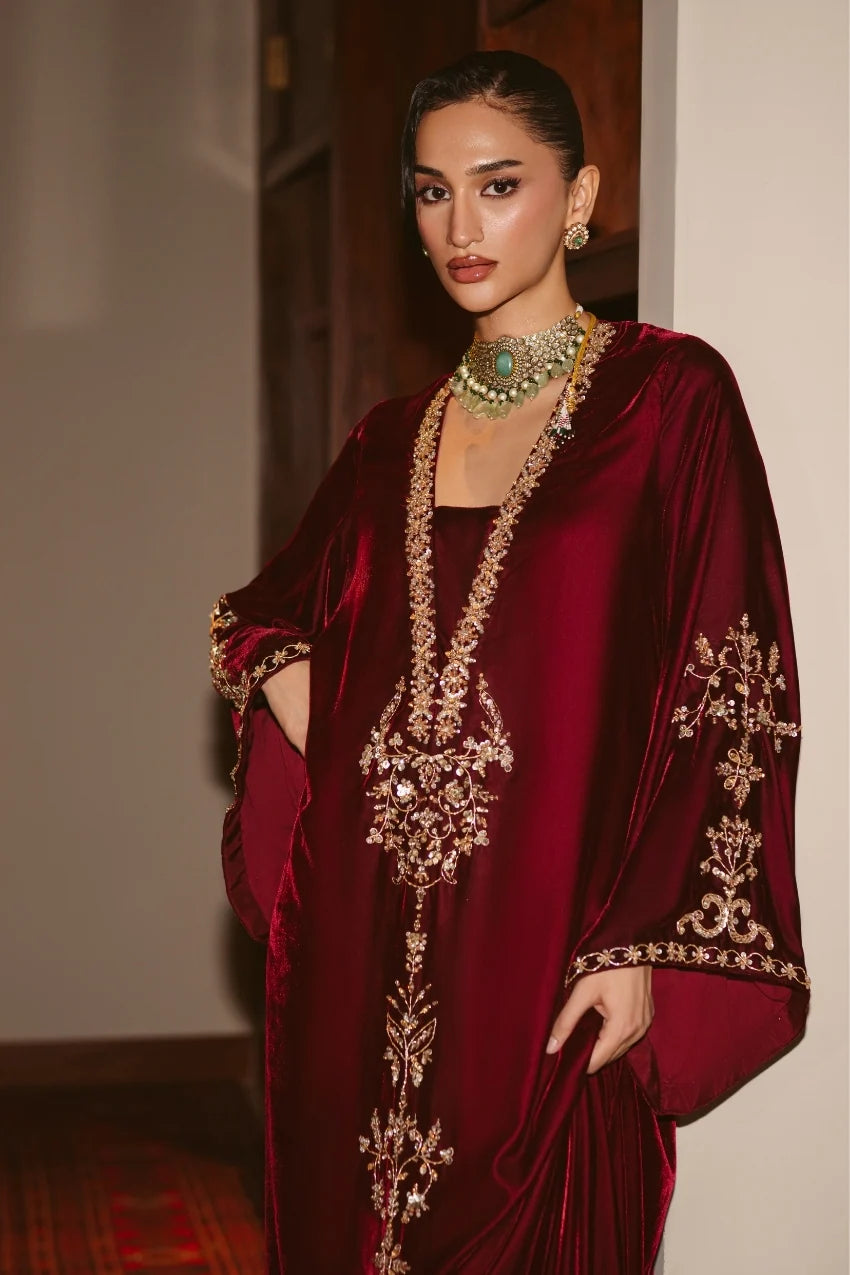 Velvet Rouge Kaftan (D-04)