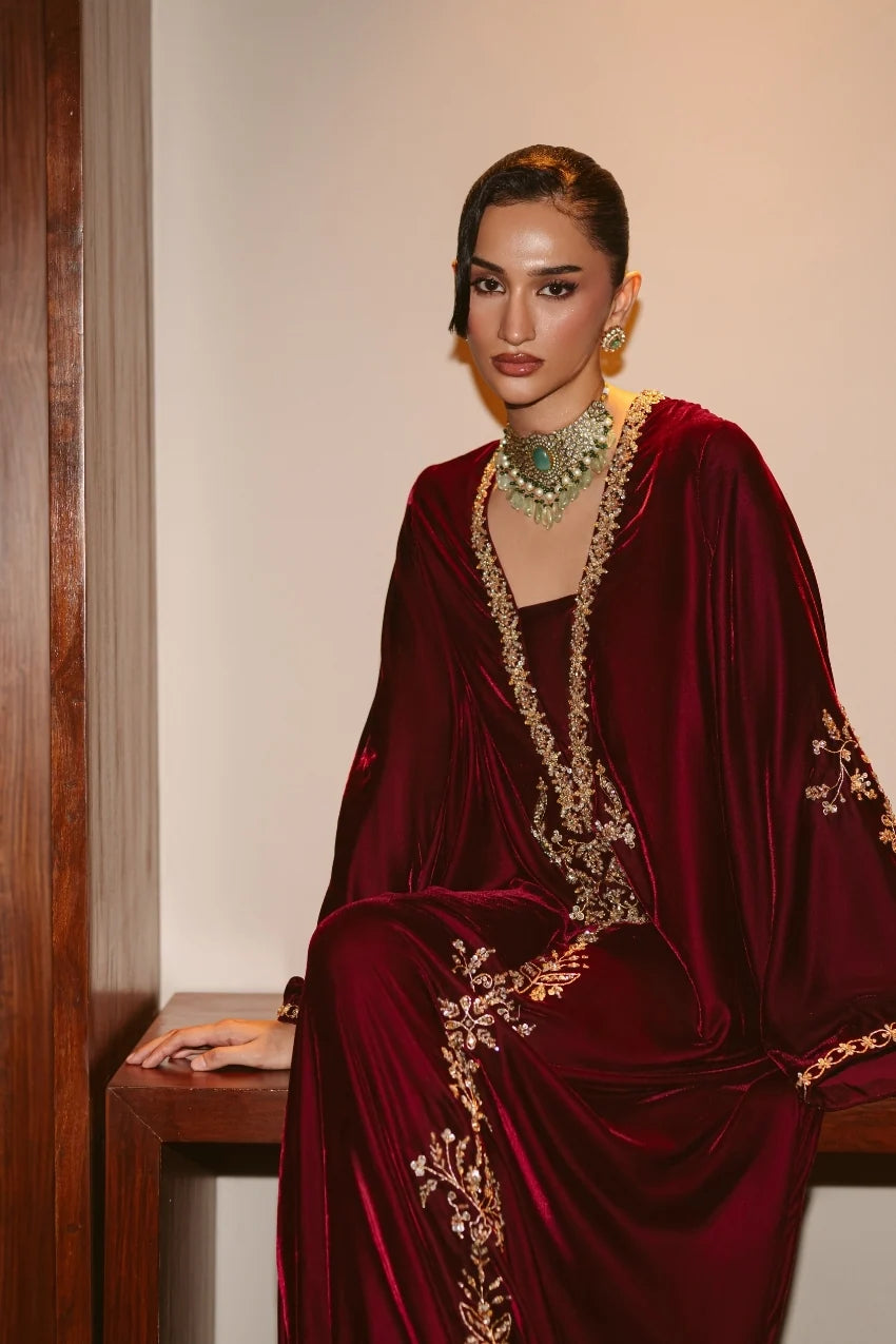 Velvet Rouge Kaftan (D-04)