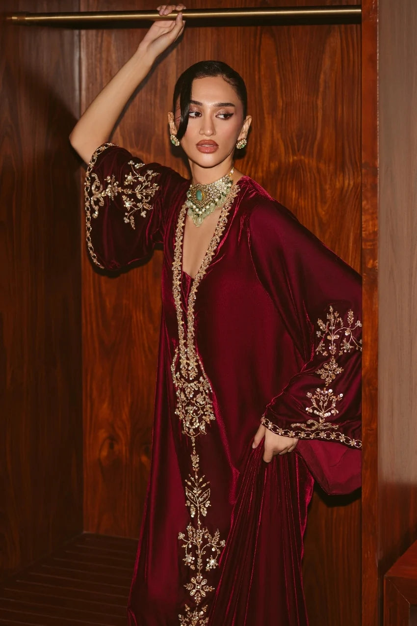 Velvet Rouge Kaftan (D-04)