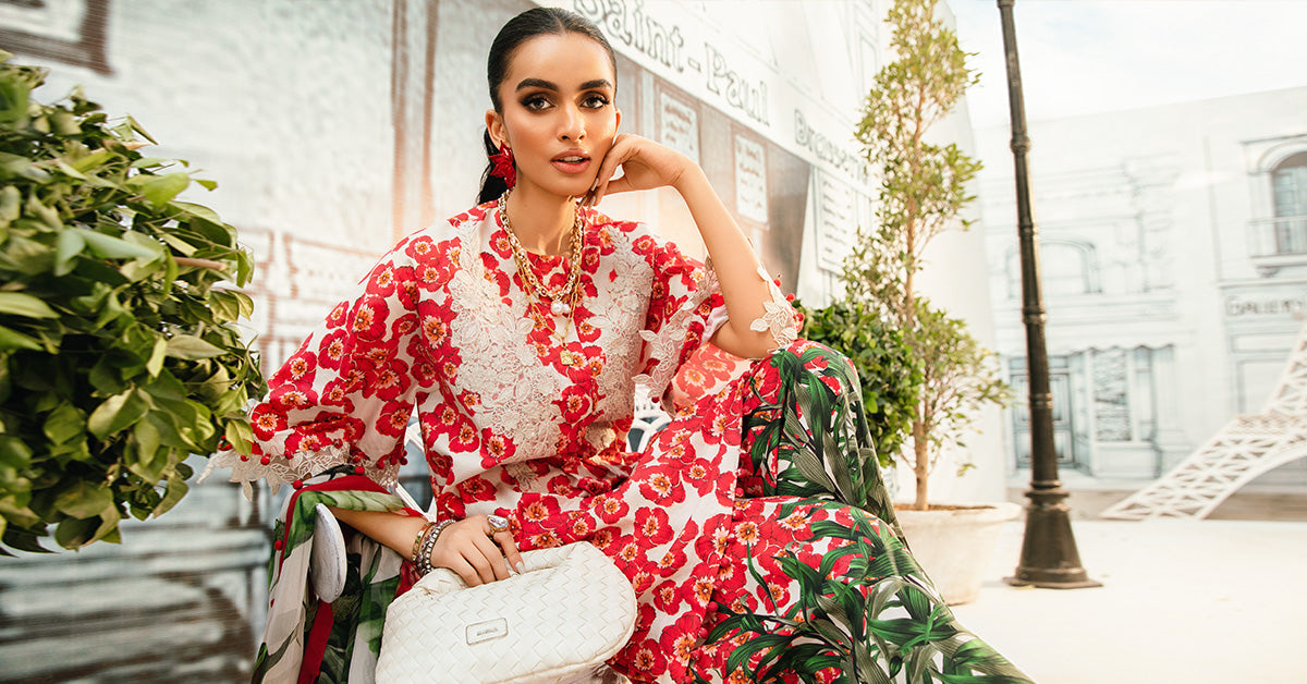 3 Piece Unstitched Embroidered Lawn Suit | MPT-2606-B