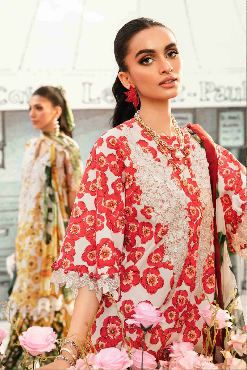 3 Piece Unstitched Embroidered Lawn Suit | Mpt-2606-B