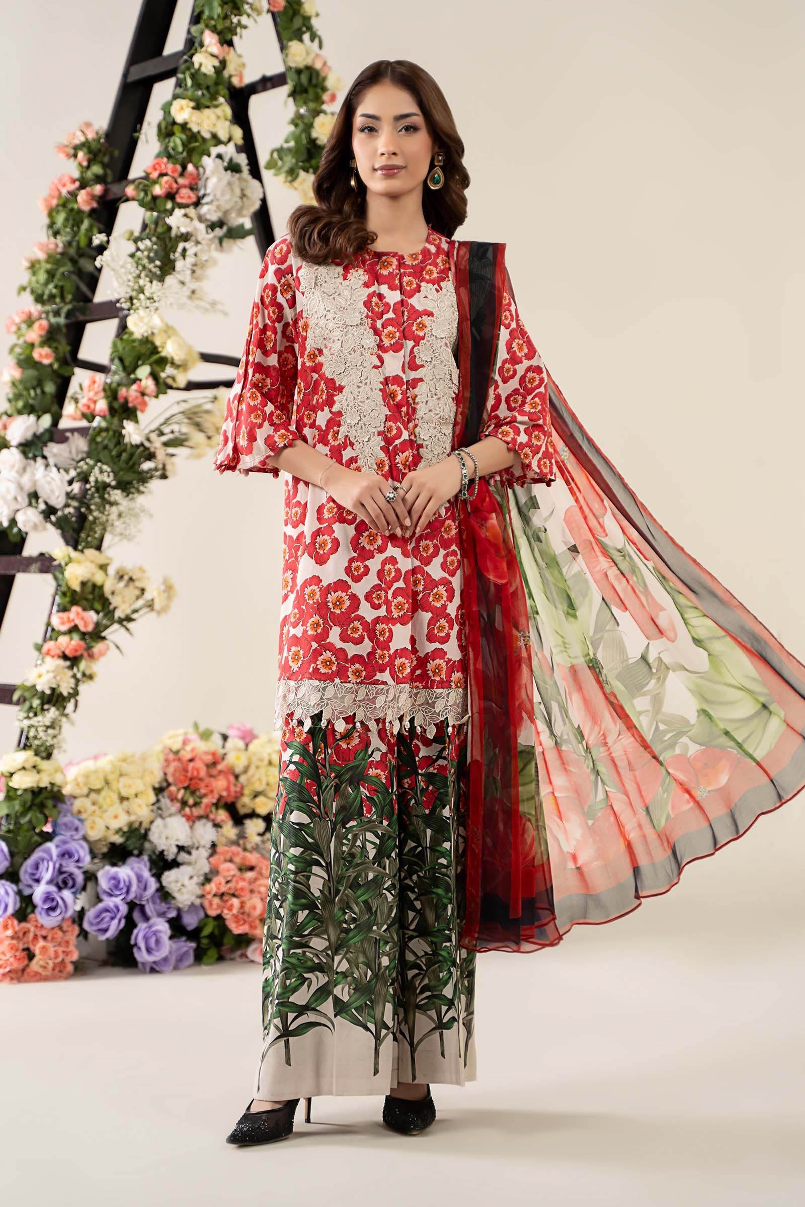 3 Piece Embroidered Lawn Suit | MPS-2606-B