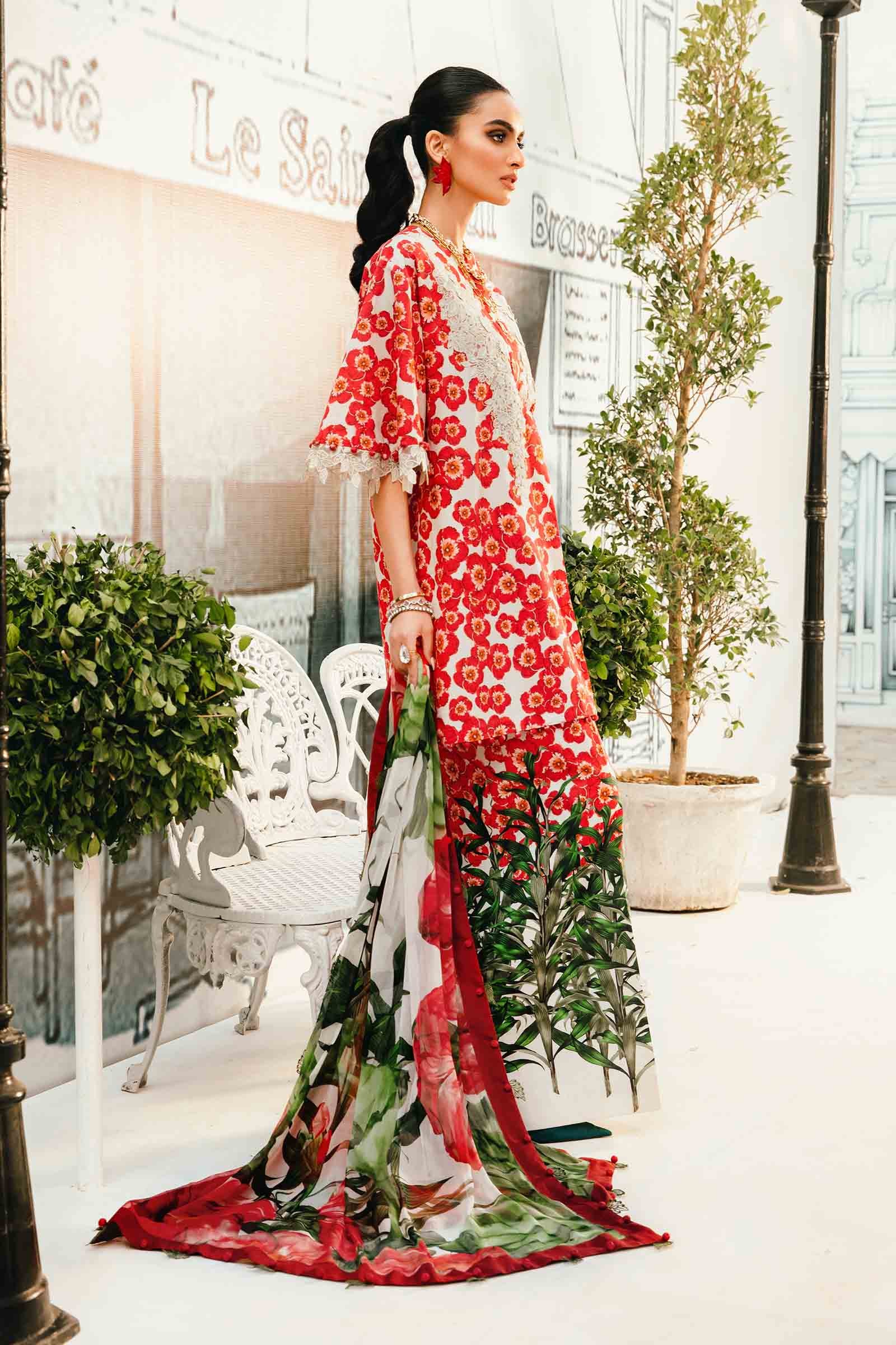 3 Piece Unstitched Embroidered Lawn Suit | MPT-2606-B