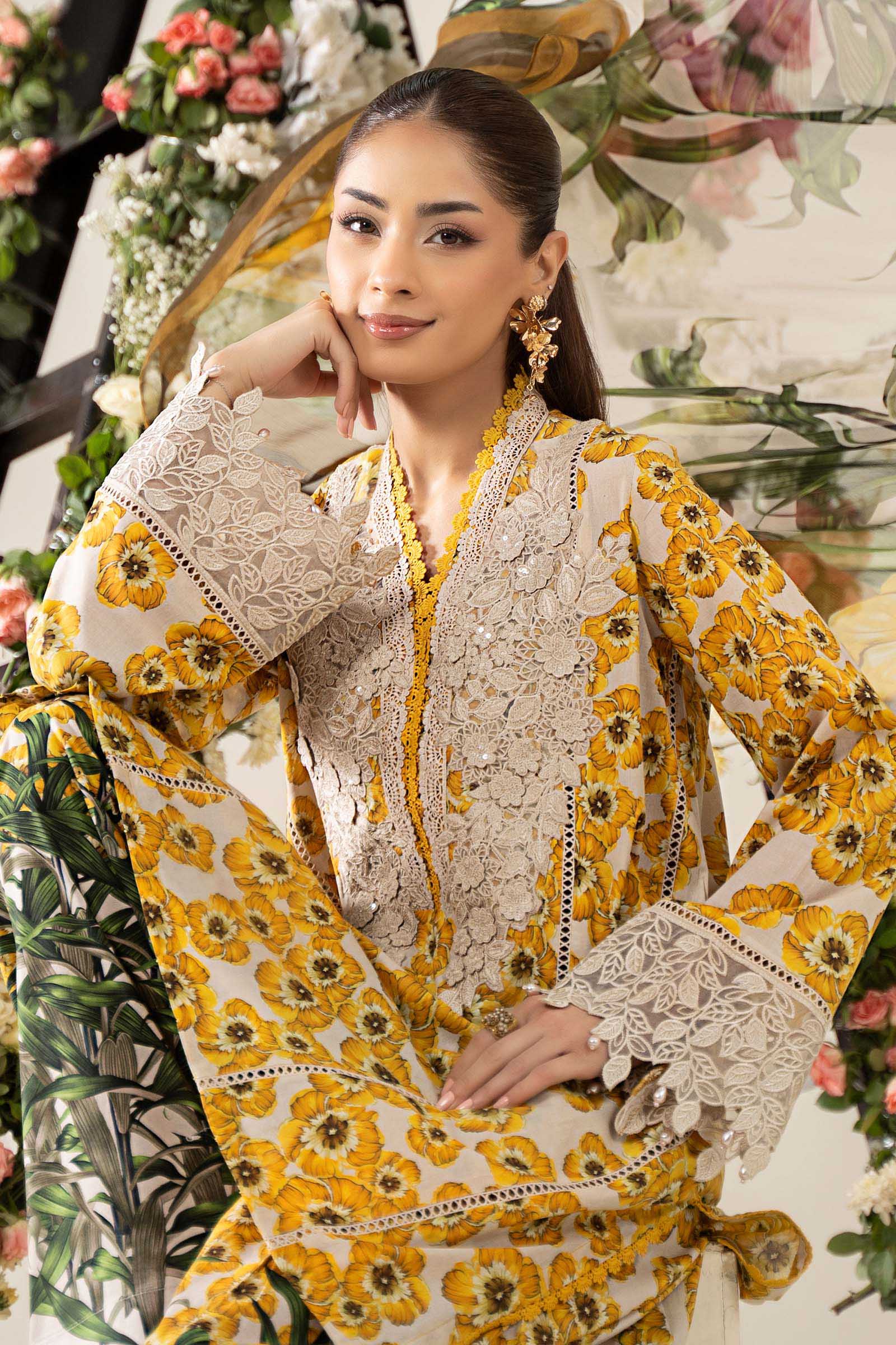 3 Piece Unstitched Embroidered Lawn Suit | MPT-2606-A