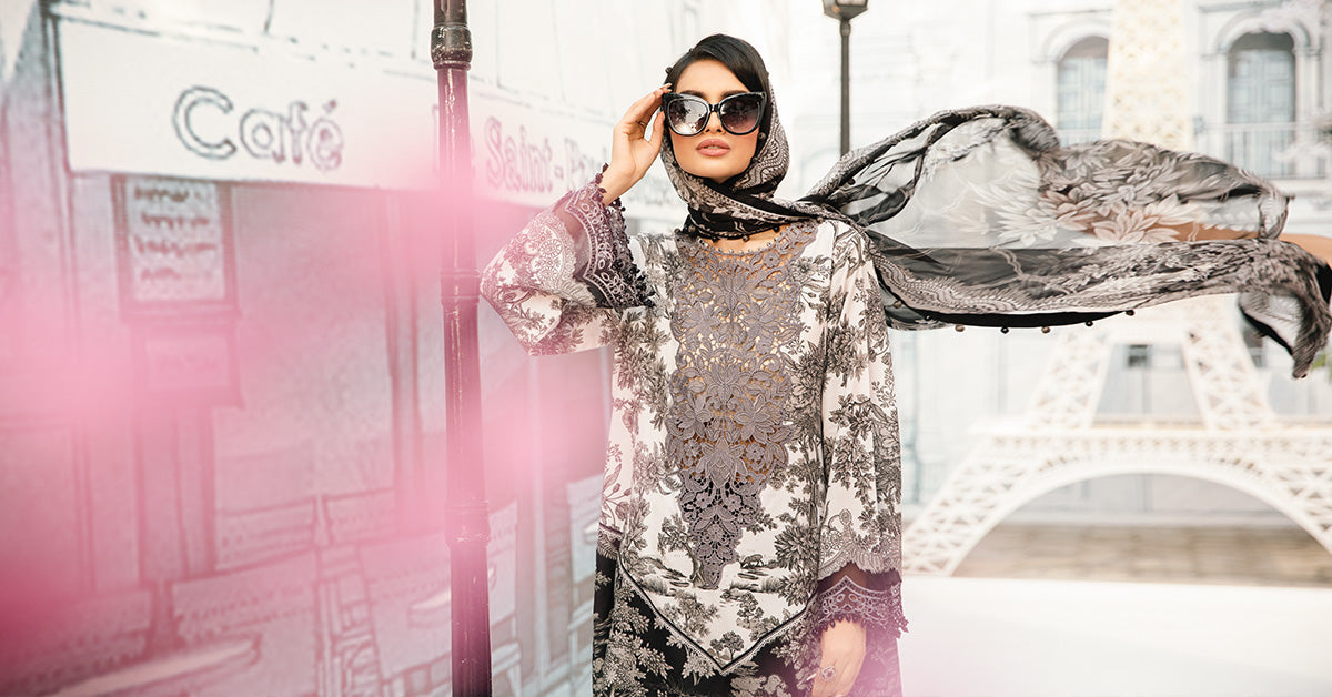 3 Piece Unstitched Embroidered Lawn Suit | MPT-2608-B