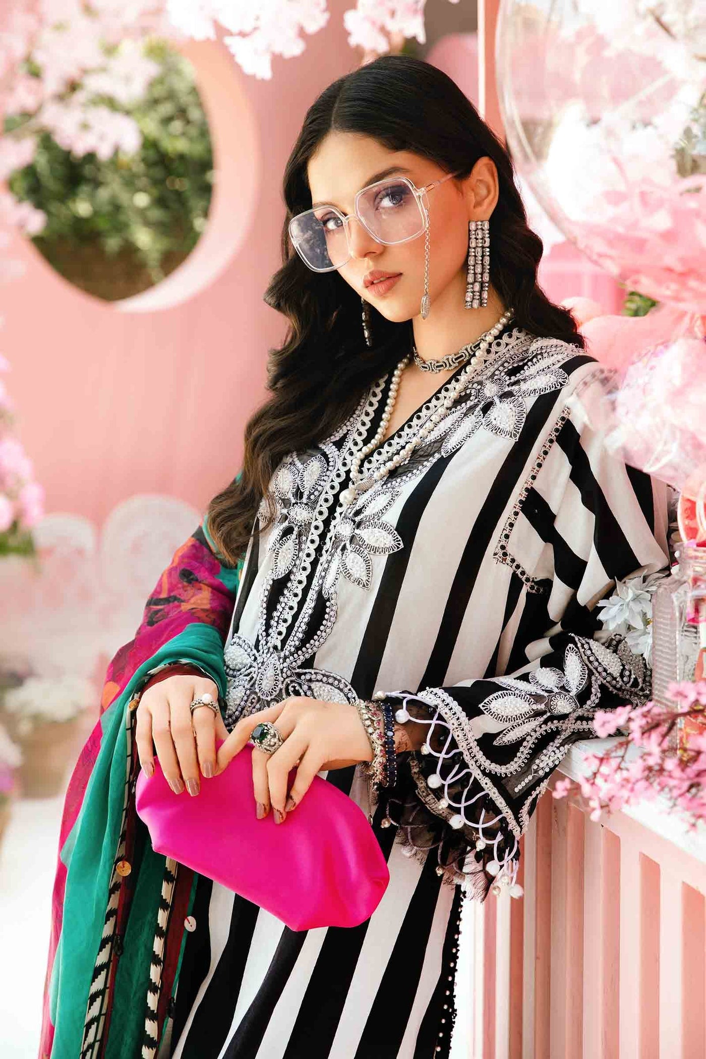3 Piece Unstitched Embroidered Lawn Suit | MPT-2609-B