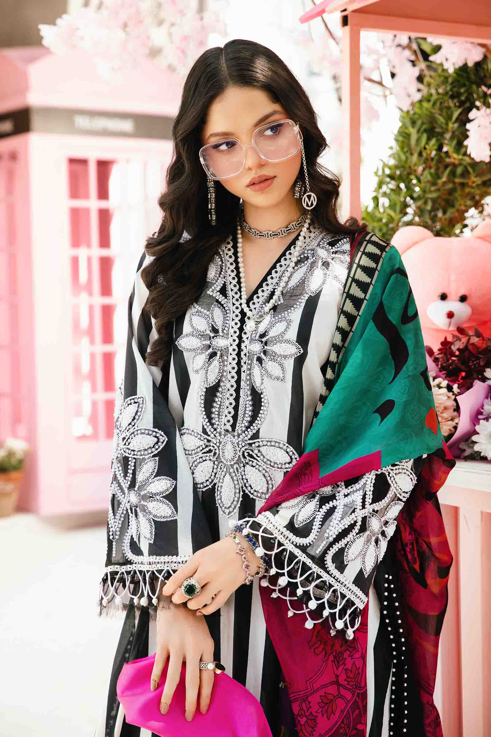 3 Piece Unstitched Embroidered Lawn Suit | MPT-2609-B