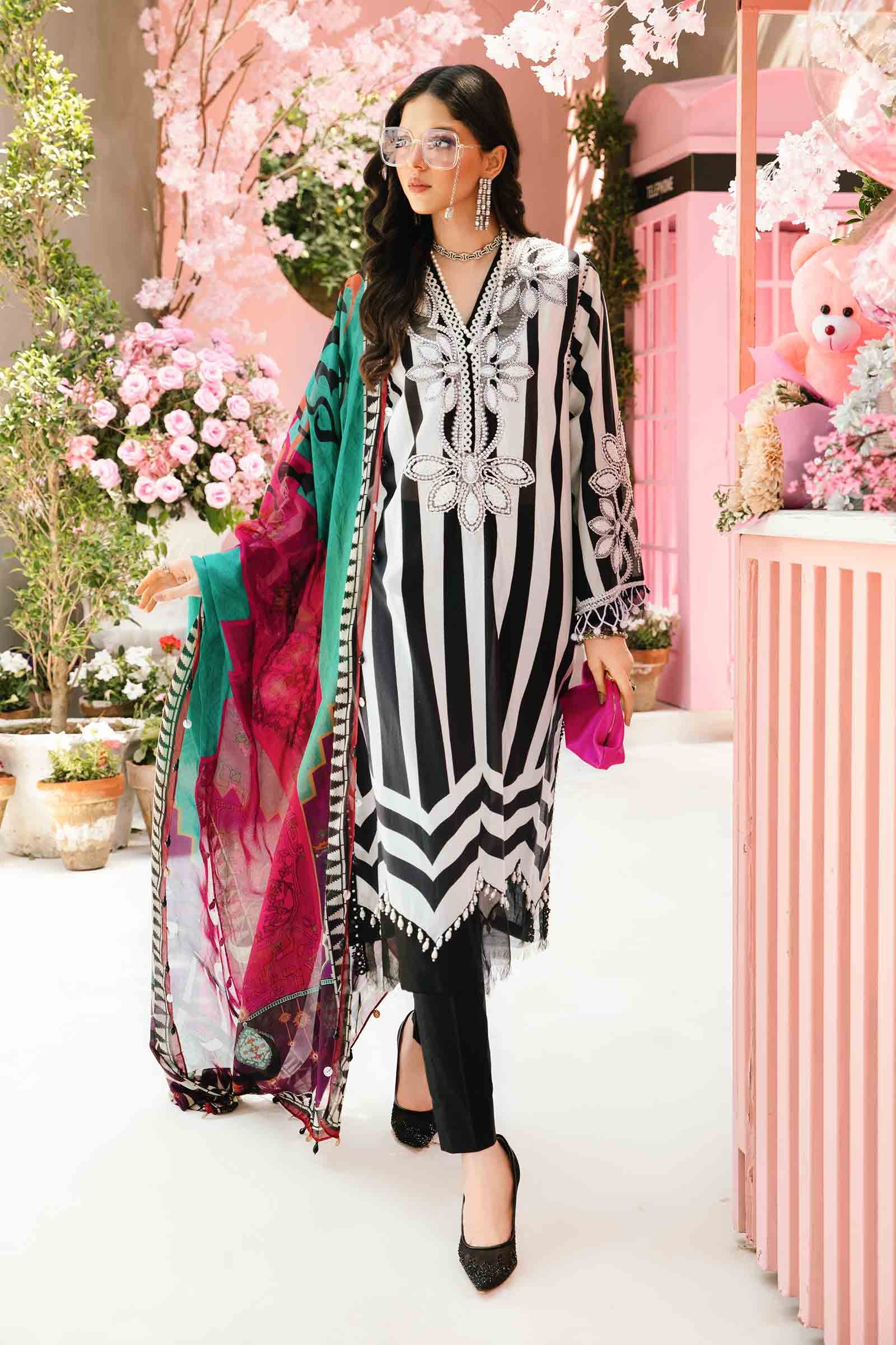 3 Piece Unstitched Embroidered Lawn Suit | MPT-2609-B