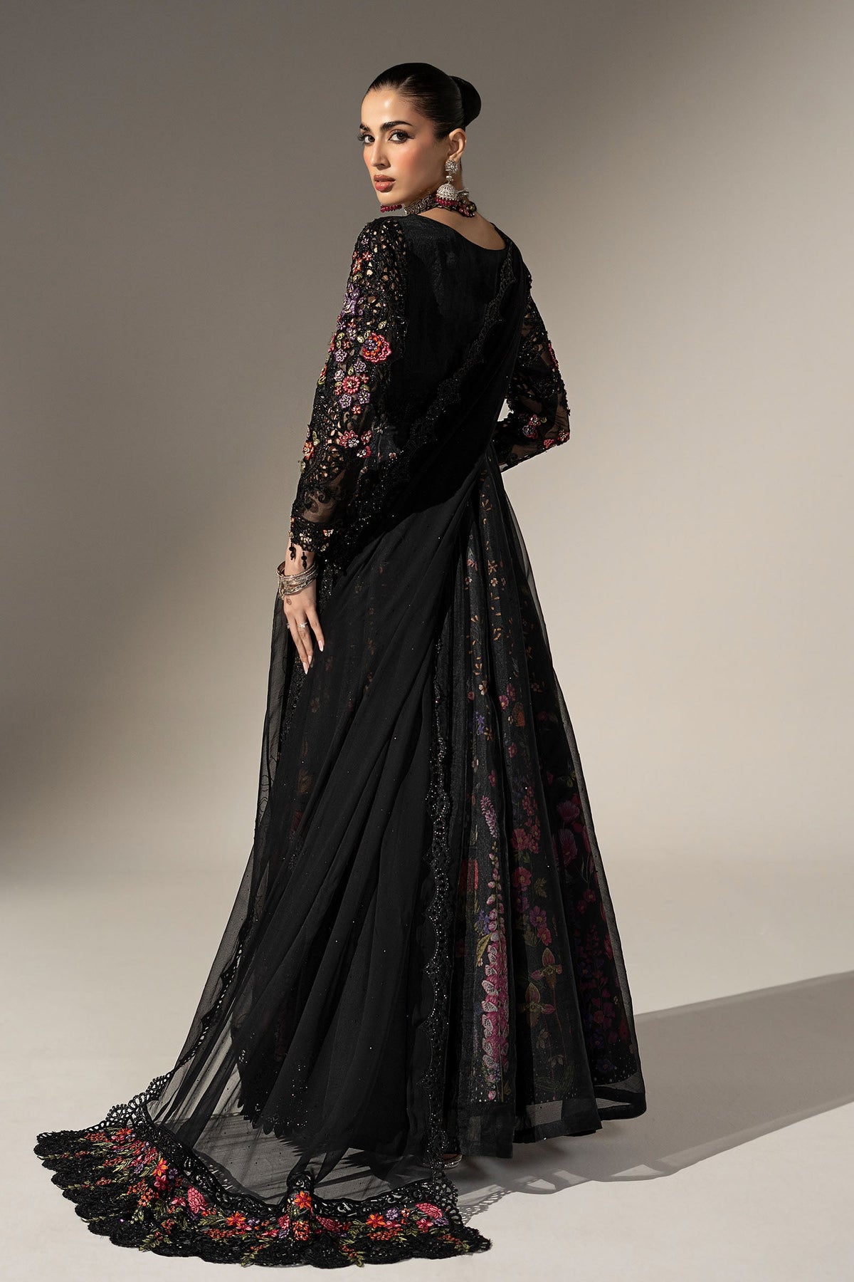 3 Piece Embroidered Organza Suit
