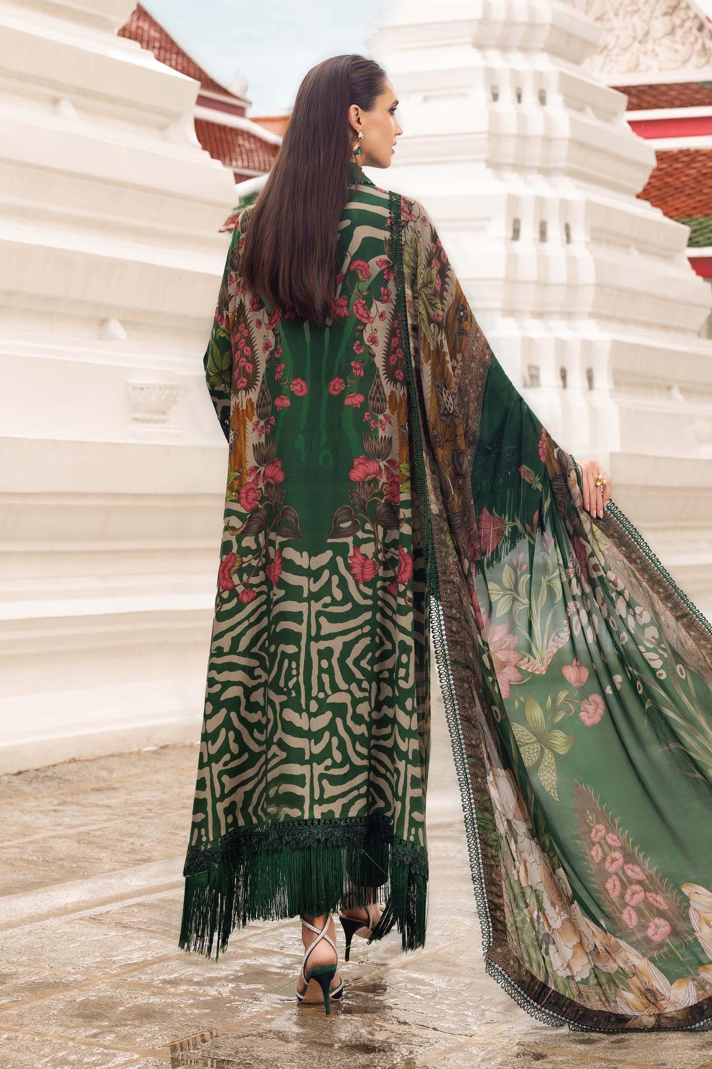 3 Piece Unstitched Embroidered Linen Suit