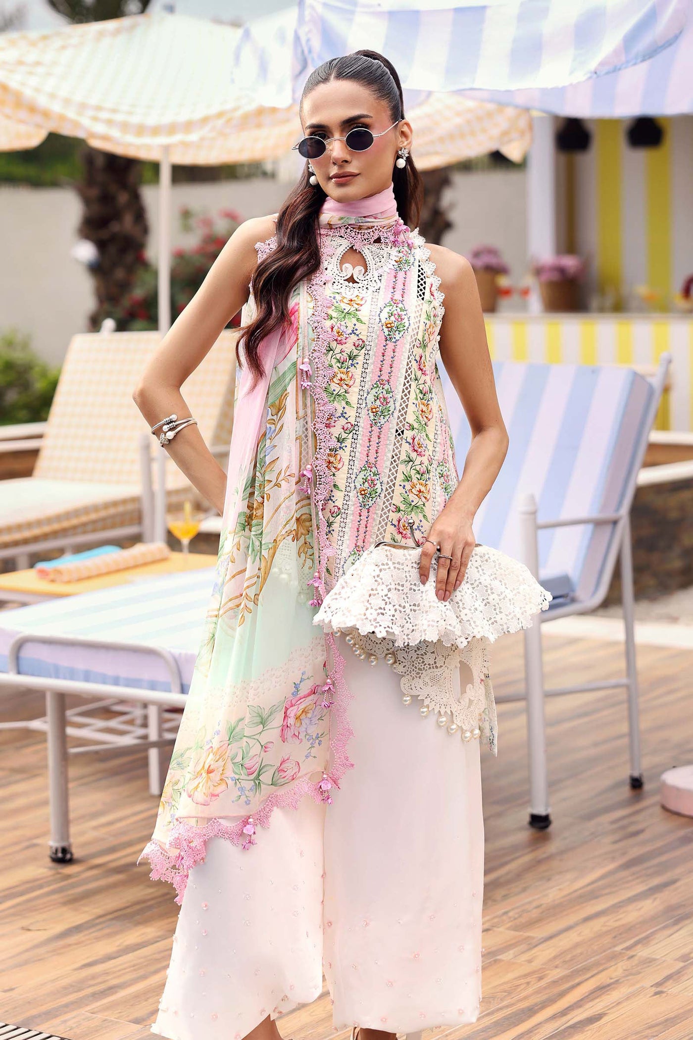 Embroidered Chiffon Fabric (2Pcs) | LF-918