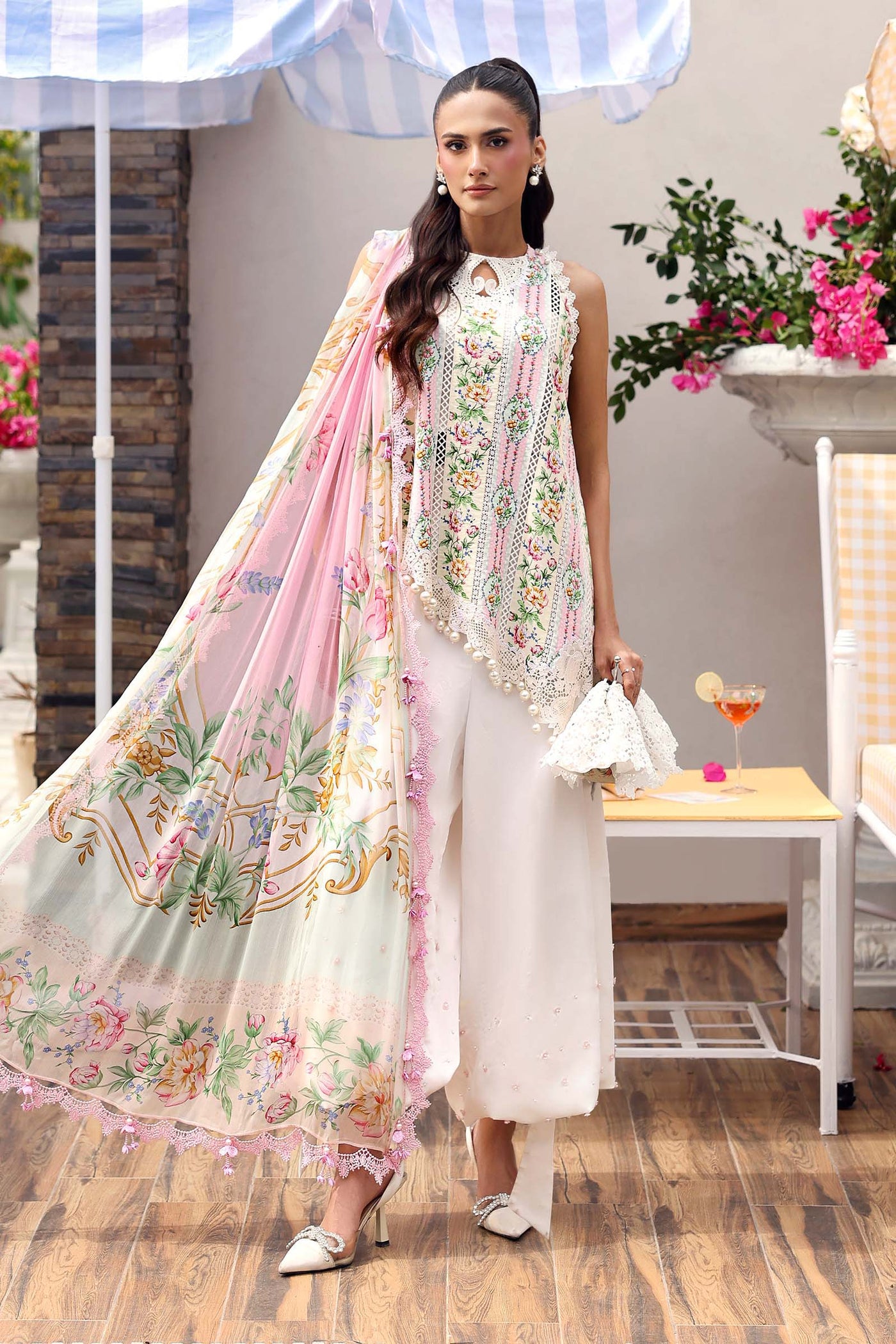 3 Piece Unstitched Embroidered Lawn Suit