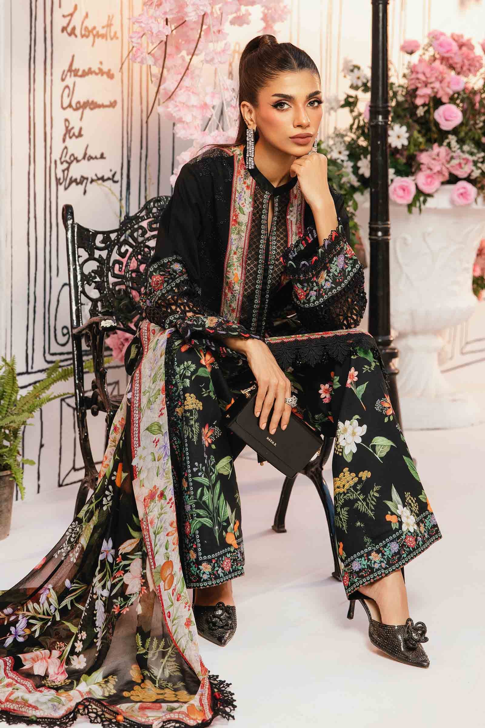 3 Piece Unstitched Embroidered Lawn Suit | MPT-2610-B