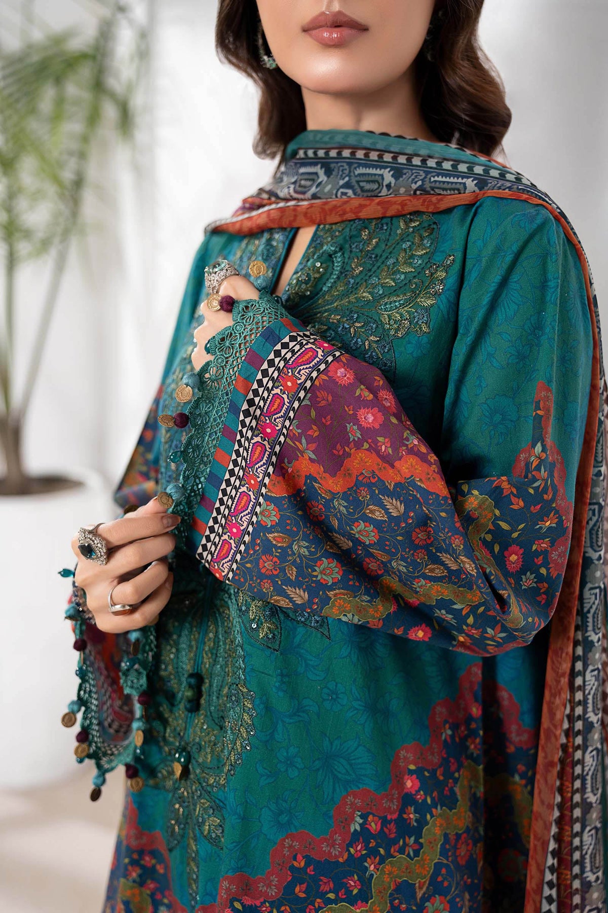 3 Piece Embroidered Cambric Suit