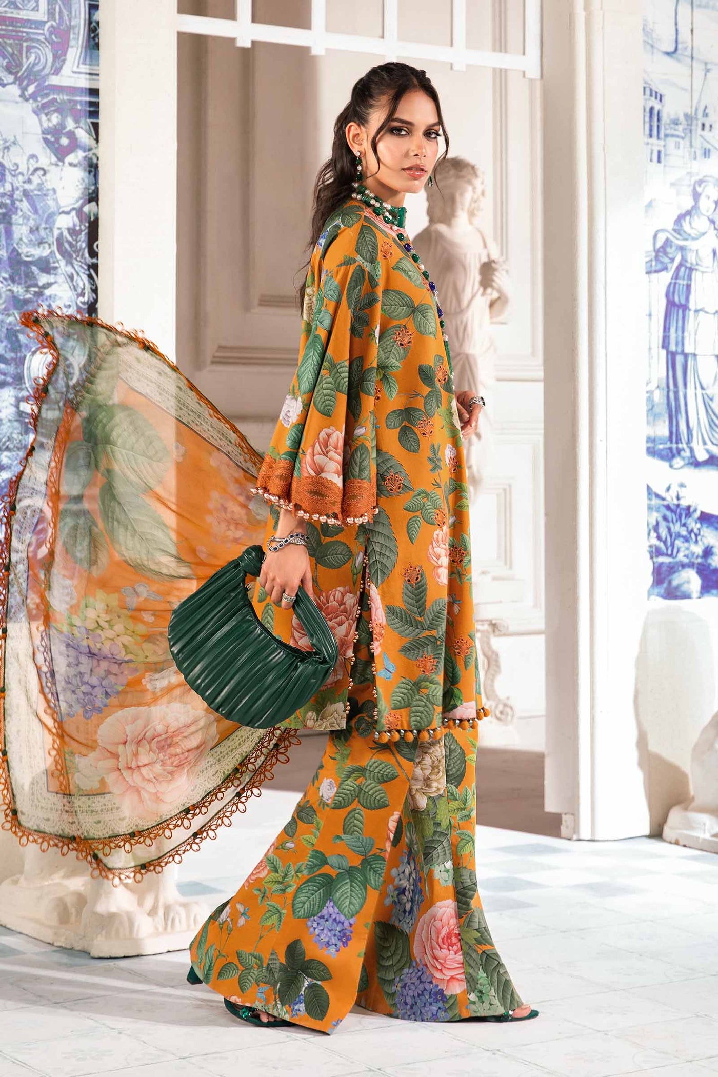 3 Piece Unstitched Printed Suit | Mpt-2210-B