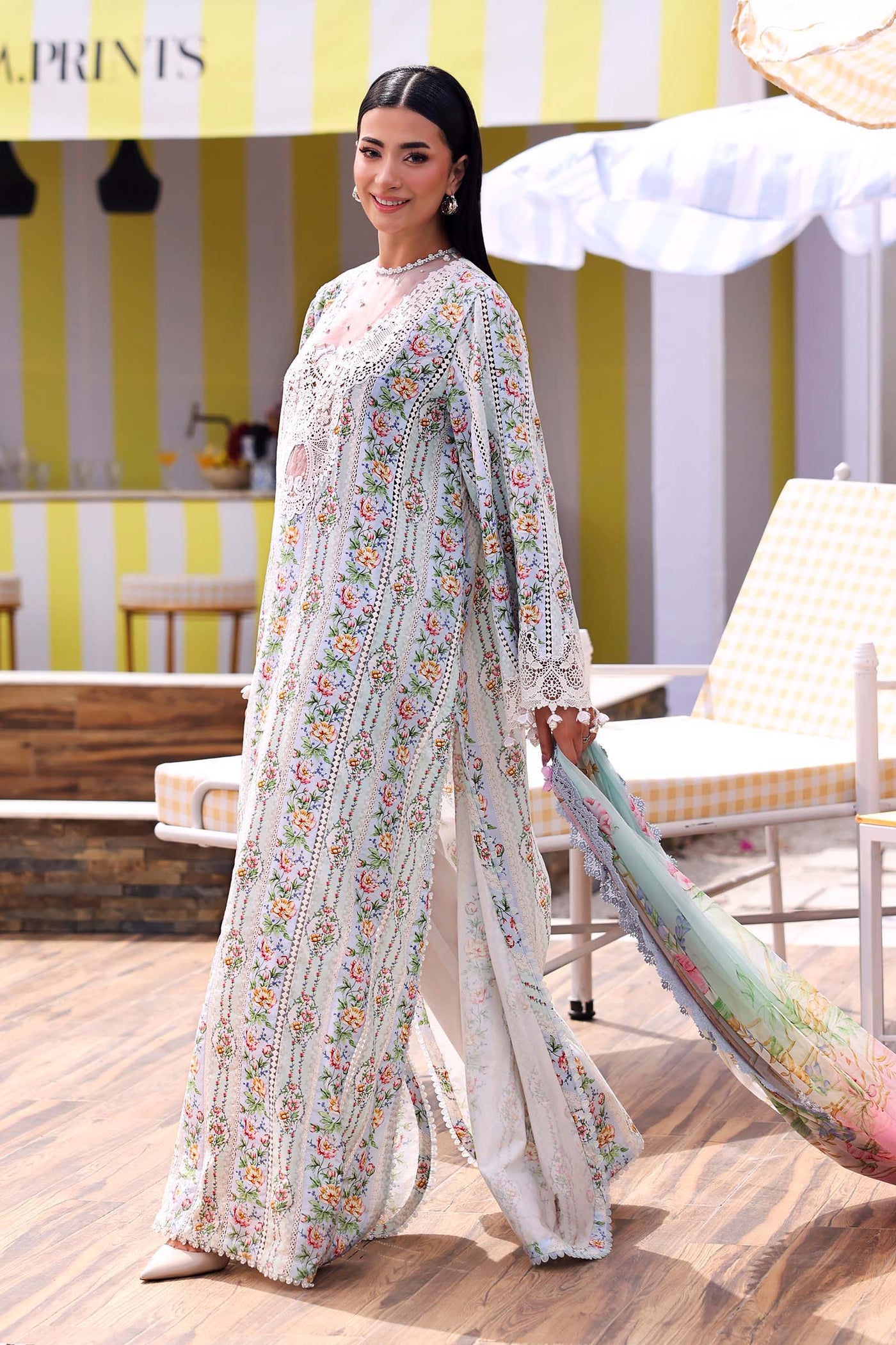 3 Piece Unstitched Embroidered Lawn Suit