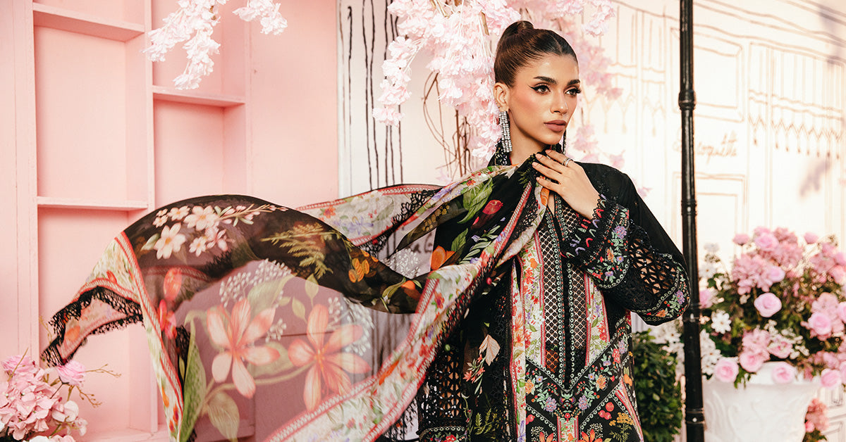 3 Piece Unstitched Embroidered Lawn Suit | MPT-2610-B